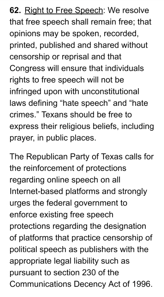 Texas GOP platform is racist